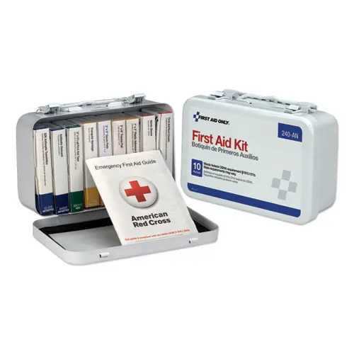 First Aid Only™ Unitized First Aid Kit, 65 Pieces, Metal Case, OSHA/ANSI Compliant, 10 Person
