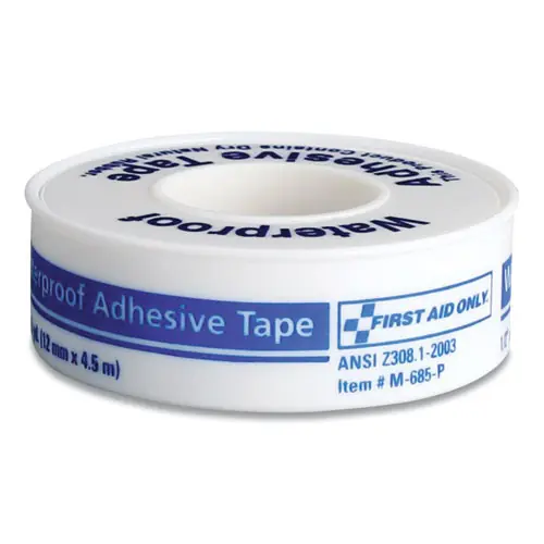 First Aid Only™ Waterproof-Adhesive Medical Tape with Dispenser, Acrylic, 1" x 15 ft, White
