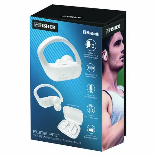 FISHER® Edge Pro True Wireless Earphones, White