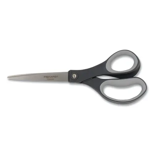 Fiskars® Everyday Titanium Softgrip Scissors, 8" Long, Straight Dark Gray Handle