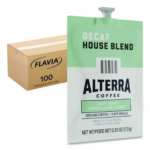 FLAVIA® Alterra Decaf House Blend Coffee Freshpack, 100/Carton