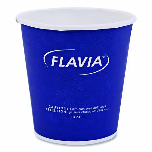 FLAVIA® Hot Beverage Paper Cup, 10 oz, Blue, 100/Sleeve, 10 Sleeves/Carton