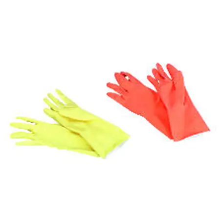 Flock-ln Latex Glove Medium, 12-Inch, 18-20 mil, Yellow, Dozen