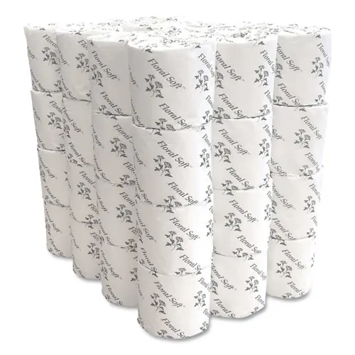 Floral Soft® 2-Ply Standard Bathroom Tissue, Septic Safe, White, 400 Sheets/Roll, 48 Rolls/Carton