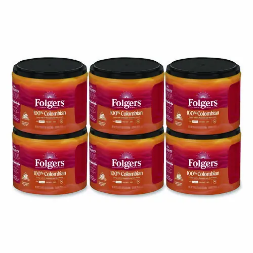 Folgers® 100% Columbian Coffee, 22.6 oz Canister, 6/Carton