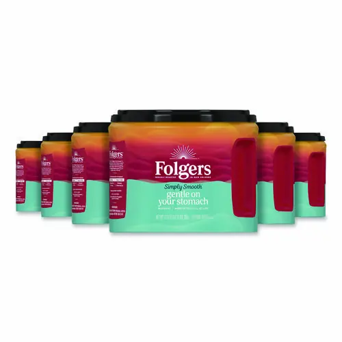 Folgers® Simply Smooth Ground Coffee, Gentle On Your Stomach, 27 oz Canister