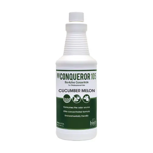 Fresh Products Bio Conqueror 105 Enzymatic Odor Counteractant Concentrate, Cucumber-Melon, 1 qt Bottle, 12/Carton
