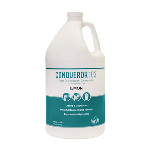 Fresh Products Conqueror 103 Odor Counteractant Concentrate, Lemon, 1 gal Bottle, 4/Carton