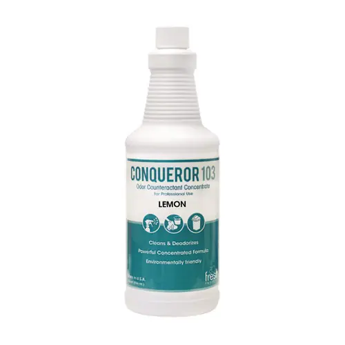 Fresh Products Conqueror 103 Odor Counteractant Concentrate, Lemon, 32 oz Bottle, 12/Carton
