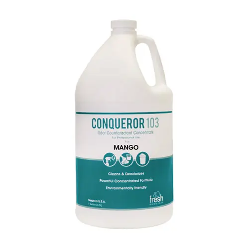 Fresh Products Conqueror 103 Odor Counteractant Concentrate, Mango, 1 gal Bottle, 4/Carton (Non-Stock Item - Extended Delivery Time)