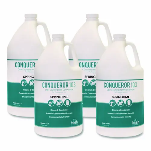 Fresh Products Conqueror 103 Odor Counteractant Concentrate, Springtime, 1 gal, 4/Carton - Non-Stock, Extended Delivery