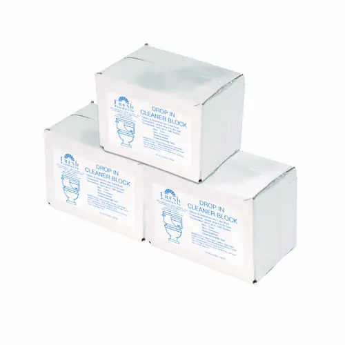 Fresh Products Drop-In Tank Non-Para Cleaner Block, Unscented, Blue, 24/Box, 3 Boxes/Carton