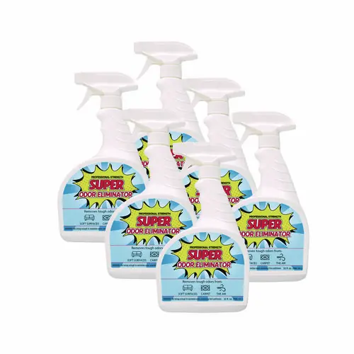 Fresh Products Super Odor Eliminator, 32 oz Spray Bottle, 6/Carton