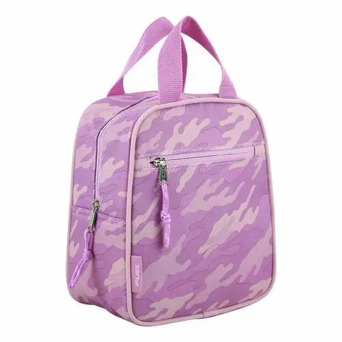 FUEL Bijoux Lunch Bag, Pink Camo, 7.5" x 4.25" x 9"