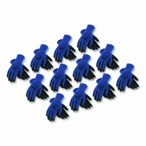 G-Tek® GP Nitrile-Coated Nylon Gloves, Medium, Blue/Black, 12 Pairs