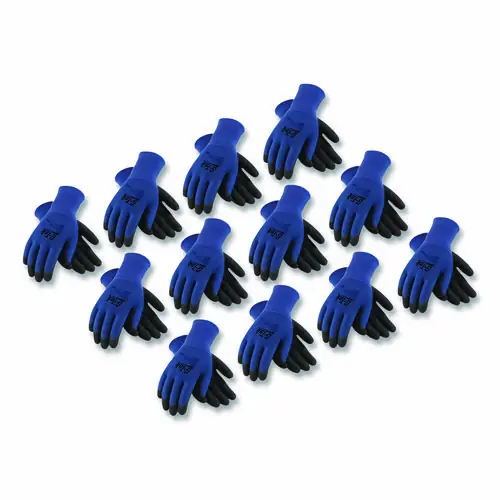G-Tek® GP Nitrile-Coated Nylon Gloves, Small, Blue/Black, 12 Pairs