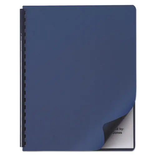 GBC® Linen Textured Standard Presentation Covers for Binding Systems, Navy, Unpunched, 50/Pack