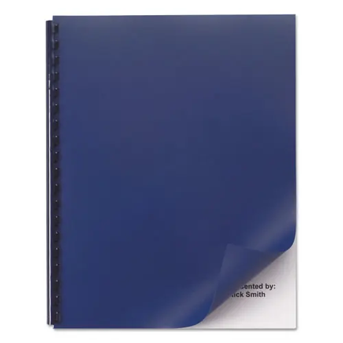 GBC® Opaque Plastic Presentation Covers for Binding Systems, Navy, 11 x 8.5, Unpunched, 50/Pack