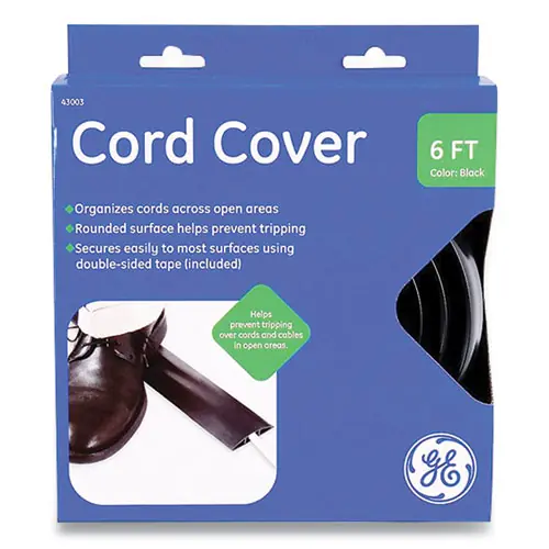 GE Power Gear Cord Cover, Black, 2.5" x 6 ft