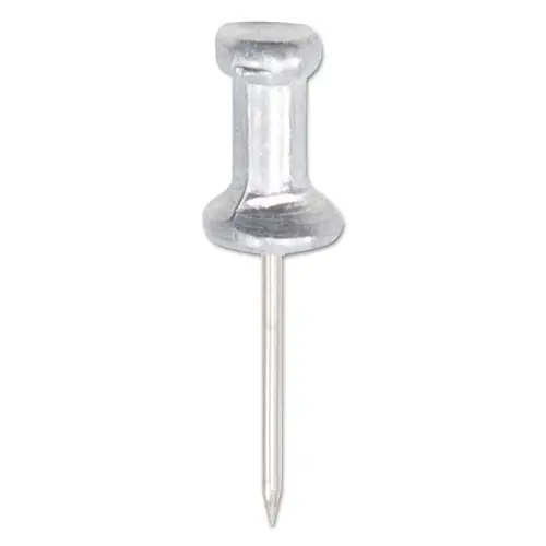 GEM® Aluminum Head Push Pins, Silver, 0.63", 100/Box