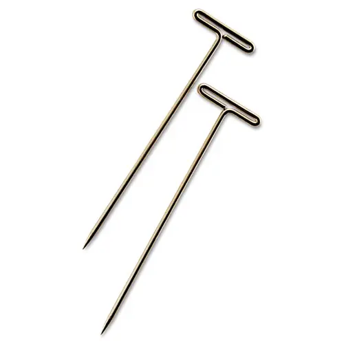 GEM® T-Pins, Steel, Silver, 1.5", 100/Box