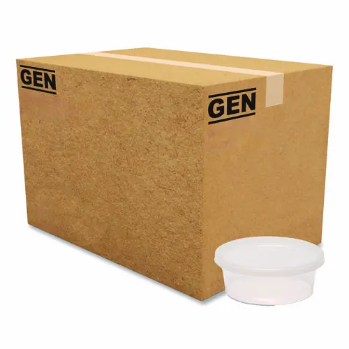 GEN Plastic Deli Container with Lid, 8 oz, Clear, Plastic, 240/Carton