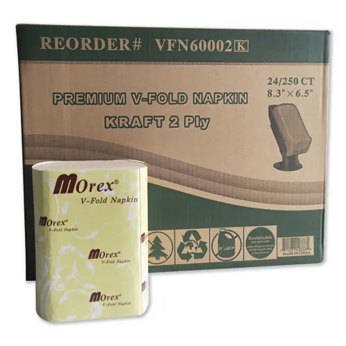 GEN Premium Interfold Pop-Up Dispenser Napkin, 6.5 x 5, Brown, 6,000/Carton