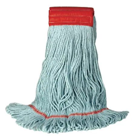 General Purpose Loop Mop Blend, Medium, Green, 5-inch Mesh Headband