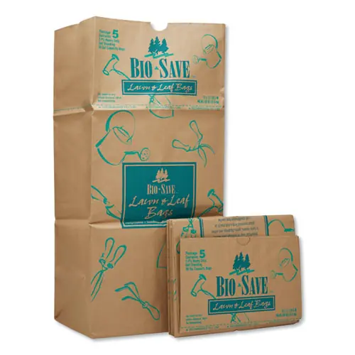 General Lawn/Leaf Bags, Self-Standing, Open-Face, Kraft, 50/Box