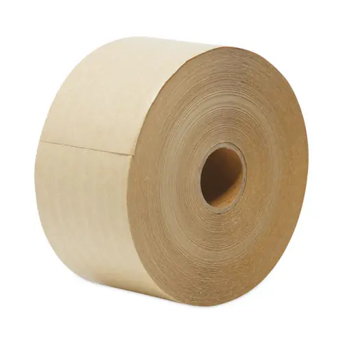 General Supply Glass-Fiber Reinforced Gummed Kraft Sealing Tape, 3" Core, 3" x 375 ft, Brown, 8/Carton