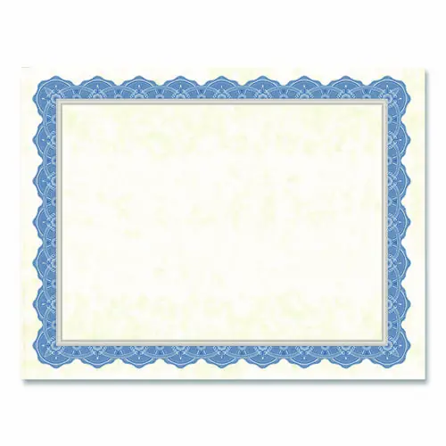 Geographics® Award Certificates, Natural with Braided Blue/Silver Border, 15/Pack