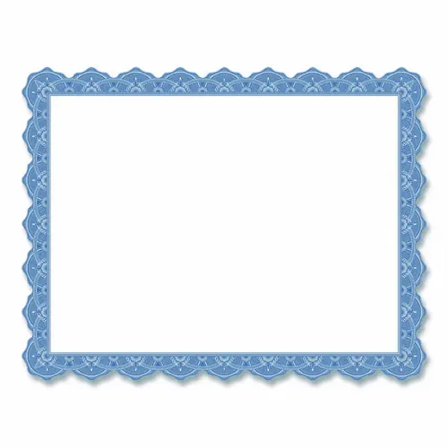 Geographics® Award Certificates, White with Braided Blue Border, 25/Pack