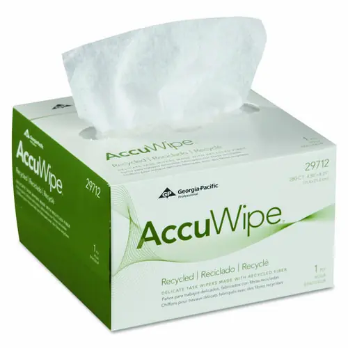 Georgia Pacific® Professional AccuWipe Recycled One-Ply Delicate Task Wipers, White, 280/Box