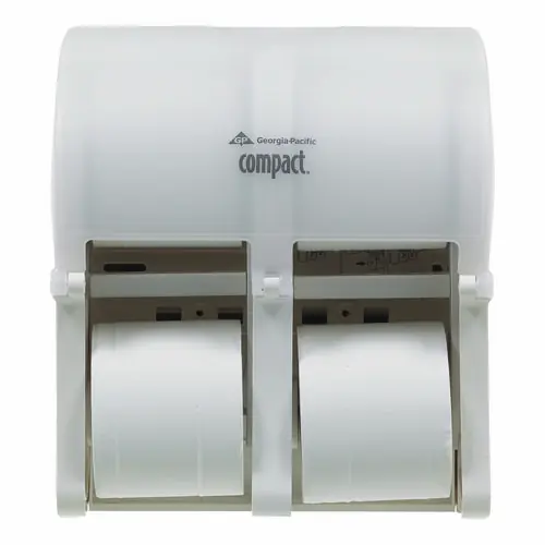 Georgia Pacific® Professional Compact Quad Vertical 4-Roll Coreless Tissue Dispenser, White, 12.06" x 8" x 14.44"