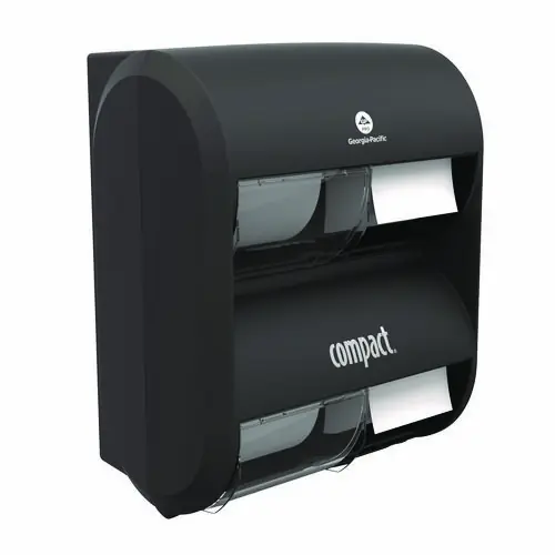 Georgia Pacific® Professional Compact Quad Vertical Four Roll Coreless Tissue Dispenser, Black