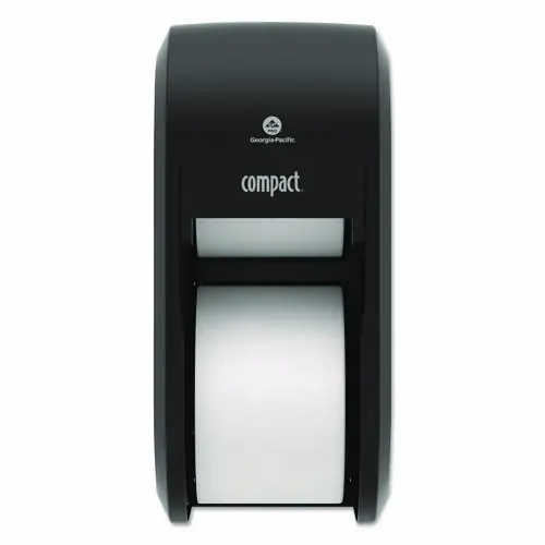Georgia Pacific® Professional Compact Vertical 2-Roll Coreless Tissue Dispenser, Black