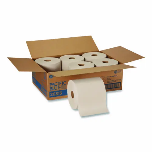 Georgia Pacific® Professional Pacific Blue Basic Recycled Paper Towel Roll, 1-Ply, Brown, 6 Rolls per Carton