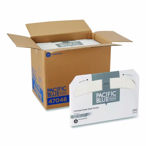 Georgia Pacific® Professional Safe-T-Gard Half-Fold Toilet Seat Covers, White, 250/Pack, 20 Packs/Carton