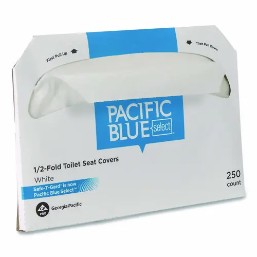 Georgia Pacific® Professional Safe-T-Gard Half-Fold Toilet Seat Covers, White, 250 Covers/Pack, 4 Packs/Carton