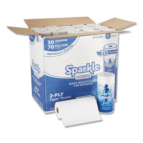 Georgia Pacific® Professional Sparkle ps Premium Perforated Paper Kitchen Towel Roll, 2-Ply, White, 70 Sheets/Roll, 30 Rolls/Carton