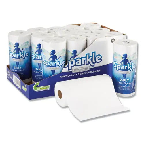 Georgia Pacific® Professional Sparkle ps Premium Perforated Paper Kitchen Towel Roll, 2-Ply, 85 Towels/Roll, 15 Rolls/Carton, White, 11" x 8.8"
