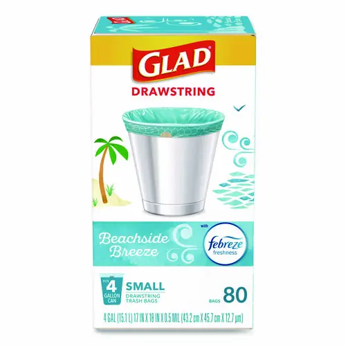 Glad® OdorShield® Small Drawstring Trash Bags