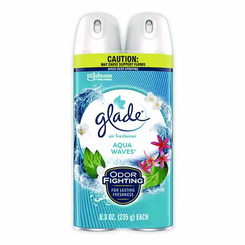 Glade® Air Freshener, Aqua Waves Scent, 8.3 oz Aerosol Spray, 2/Pack