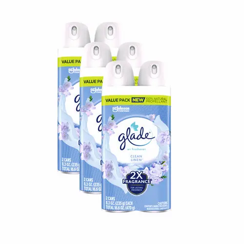 Glade® Air Freshener, Clean Linen Scent, 8.3 oz, 2/Pack, 3 Packs/Carton