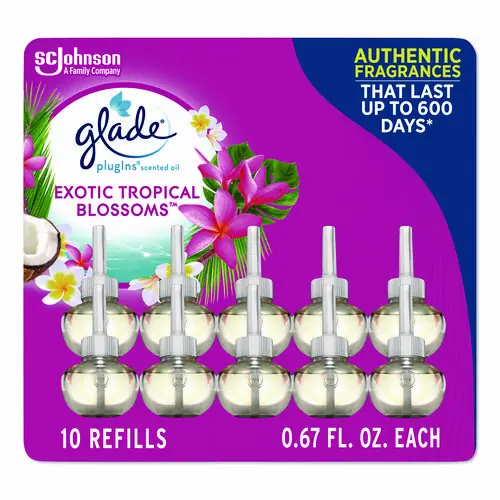 Glade® Plugin Scented Oil Refill, Exotic Tropical Blossoms, 0.67 oz, 10/Pack