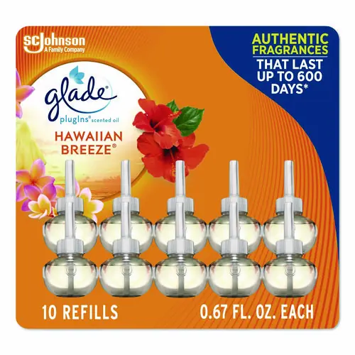 Glade® Plugin Scented Oil Refill, Hawaiian Breeze, 0.67 oz, 10/Pack