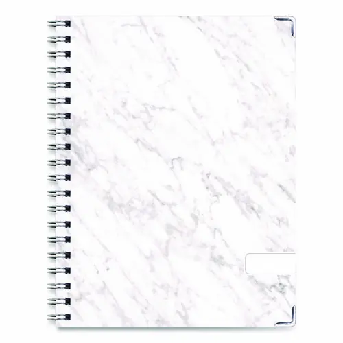 Global Printed Products Marble Weekly/Monthly Planner, 14-Month, 11 x 8.5, White/Gray/Silver Cover, Nov 2024 to Dec 2025