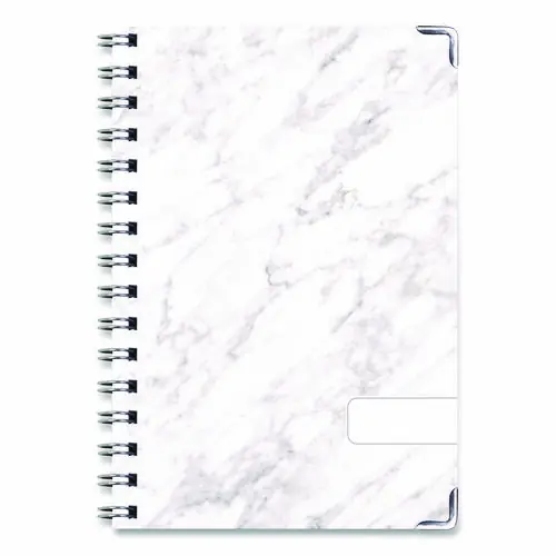 Global Printed Products Marble Weekly/Monthly Planner, Marble Stone Artwork, 14-Month (Nov 2024 to Dec 2025), 8" x 5.5", White/Gray/Silver Cover