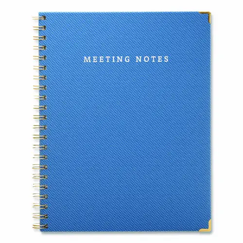 Global Printed Products Meeting Notes Book, Space for Up to 159 Meetings, Blue/Gold Cover, 80 Sheets, 11 x 8.5 inches