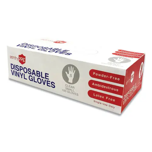 GN1 Single Use Vinyl Glove, Clear, Small, 100/Box, 10 Boxes/Carton